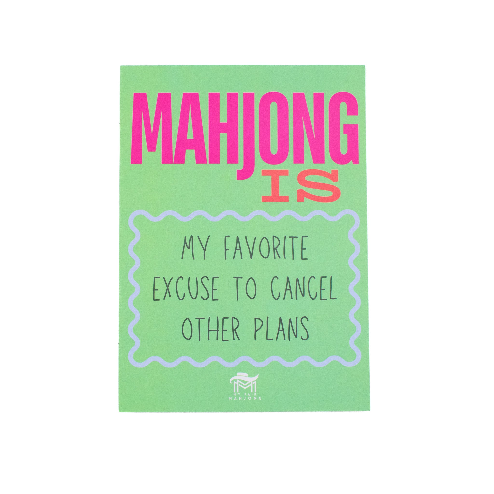 MAHJONG SHUFFLE CARD  |  Mahjong Is Series  |  Sized to Store with League Cards