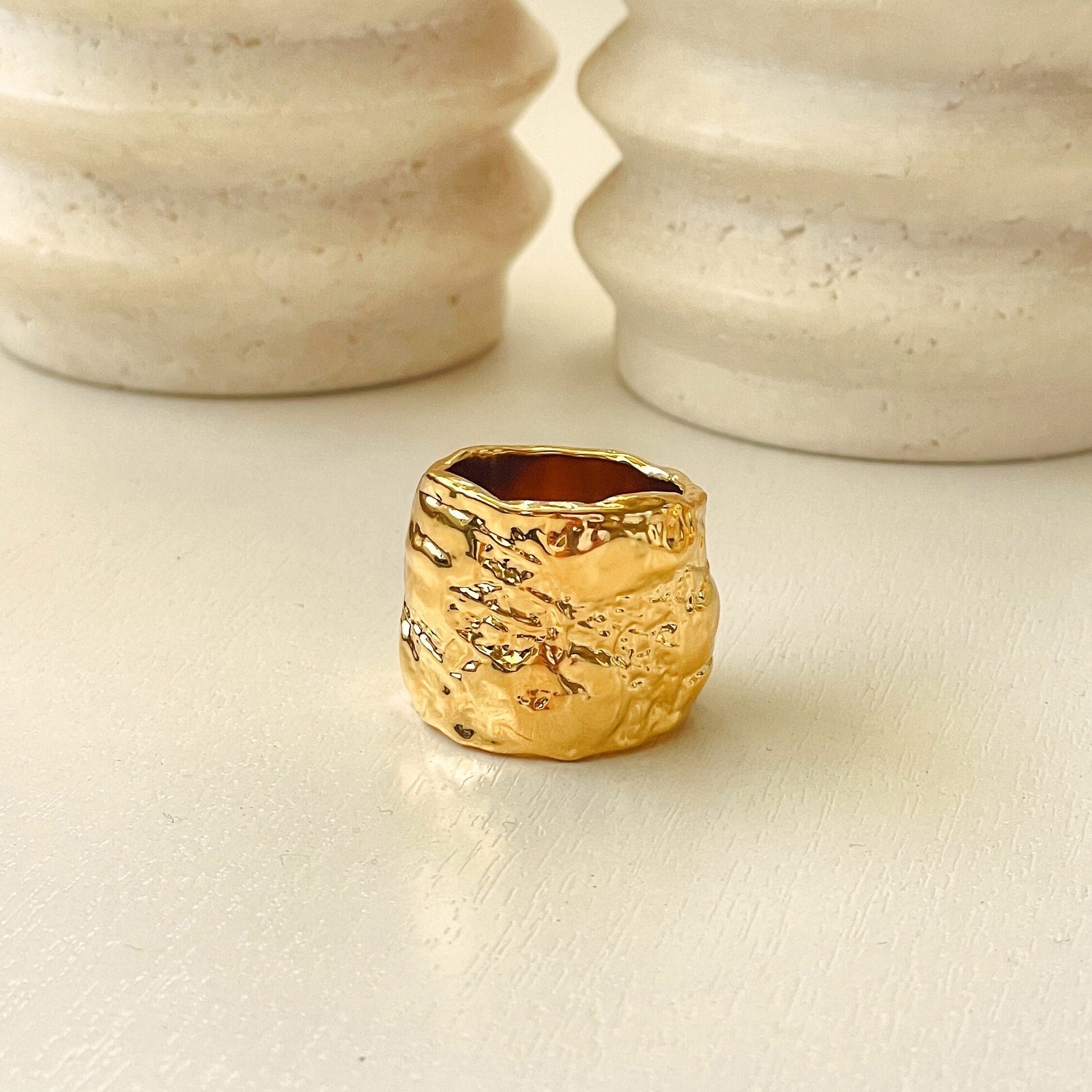 Hammered Cigar Ring