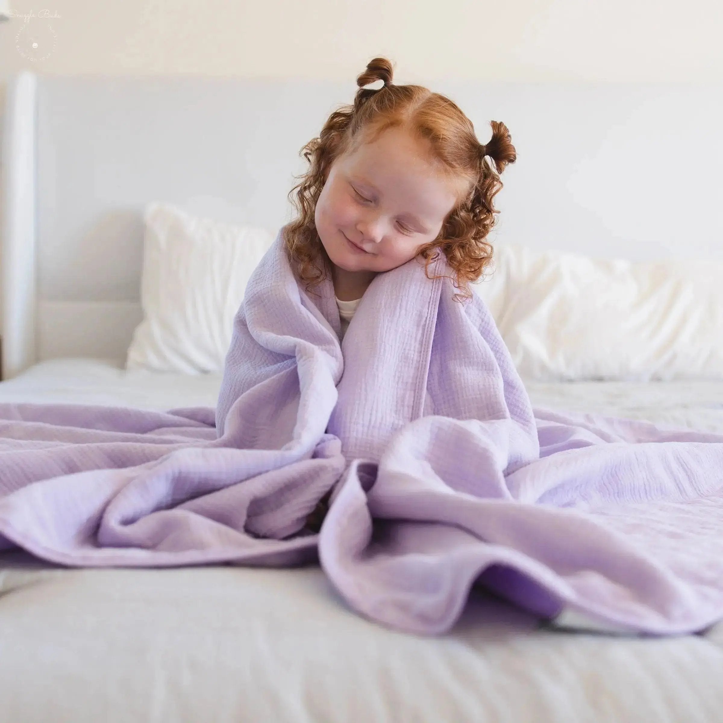 Lavender Solid + Lilac Flutter Blanket Bundle