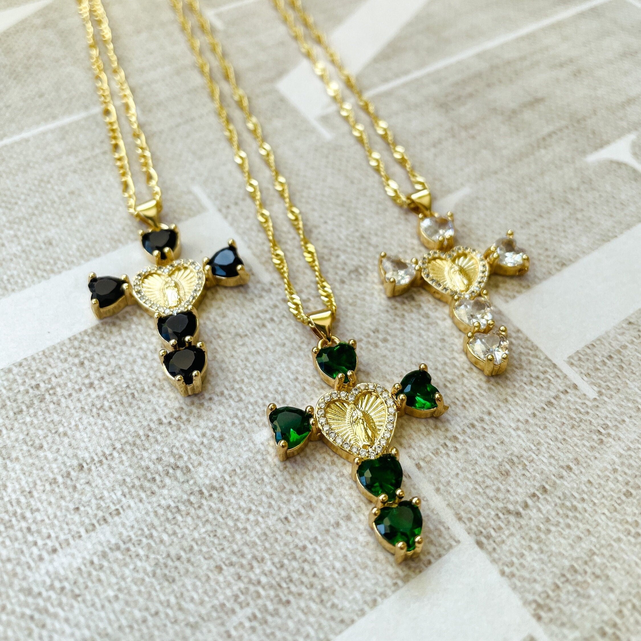 24K Crystal Cross Necklace
