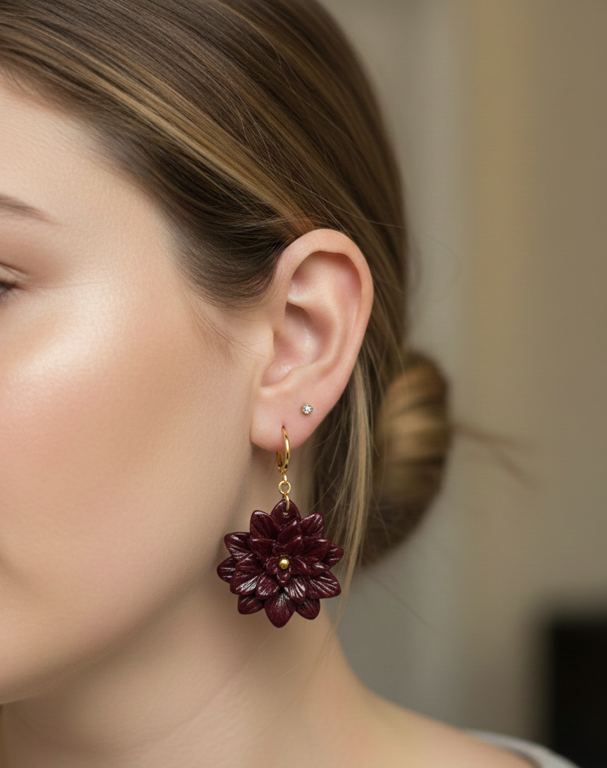 Poinsettia earrings