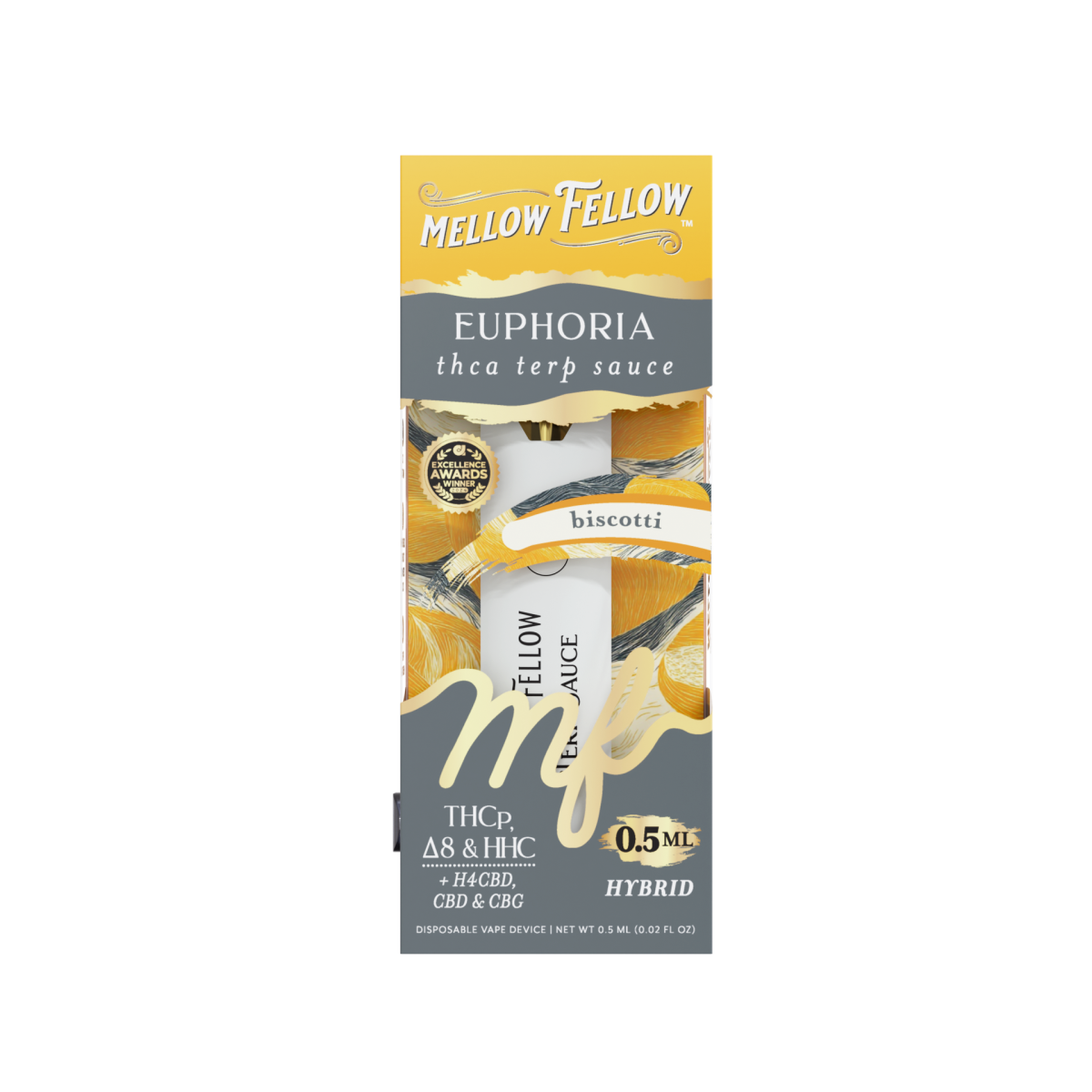 Euphoria Blend 0.5ml Terp Sauce Disposable Vape - Biscotti (Hybrid)