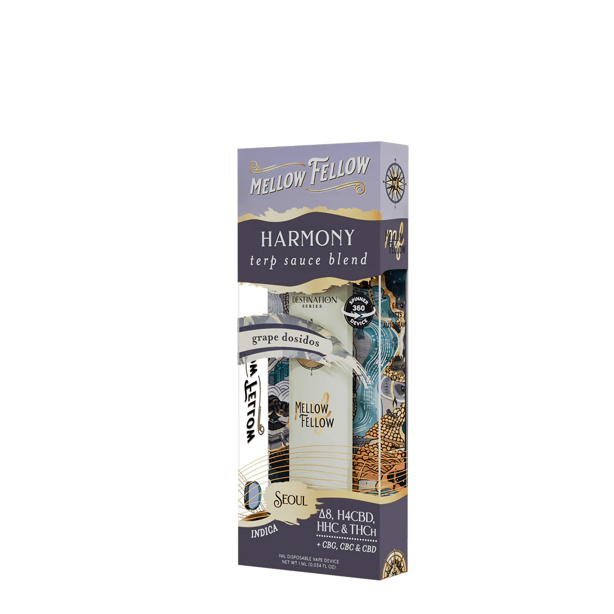 Harmony Blend - Terp Sauce 1ml Disposable Spinner Vape - Grape Dosidos (Indica)