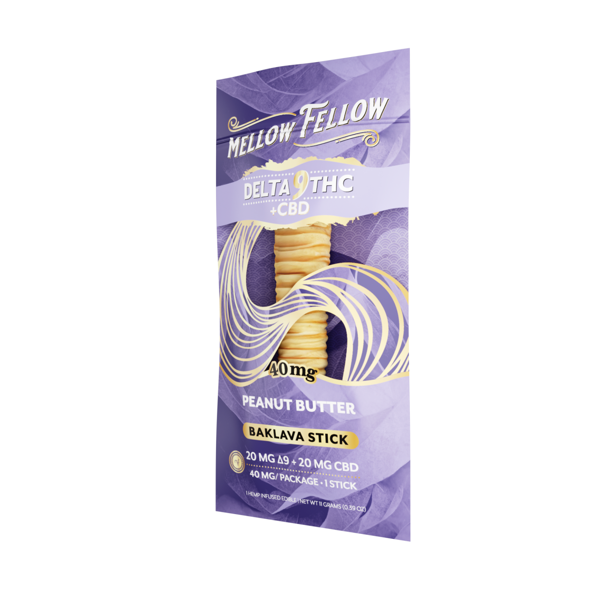 Delta 9 THC + CBD Baklava Sticks - Peanut Butter 40mg