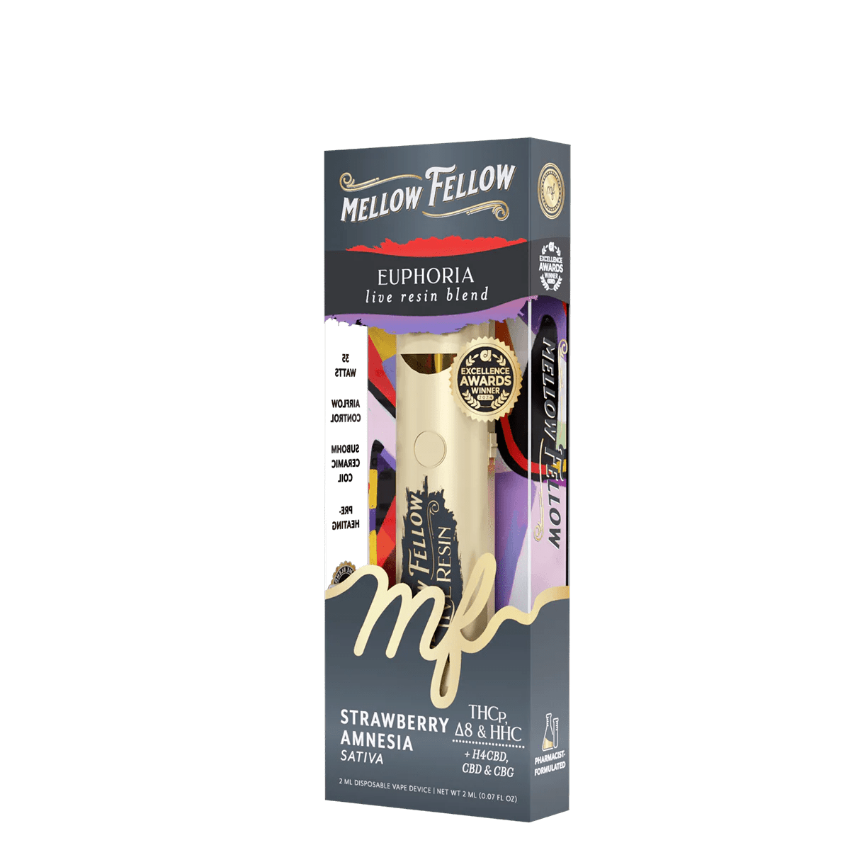 Euphoria Blend 2ml Live Resin Disposable Vape - Strawberry Amnesia (Sativa)
