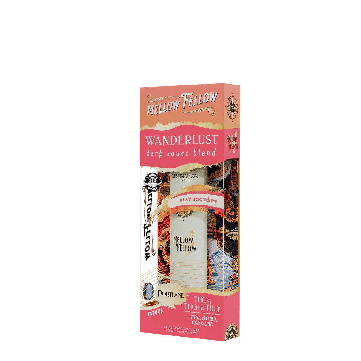 Wanderlust Blend - Terp Sauce 1ml Disposable Spinner Vape - Star Monkey (Indica)
