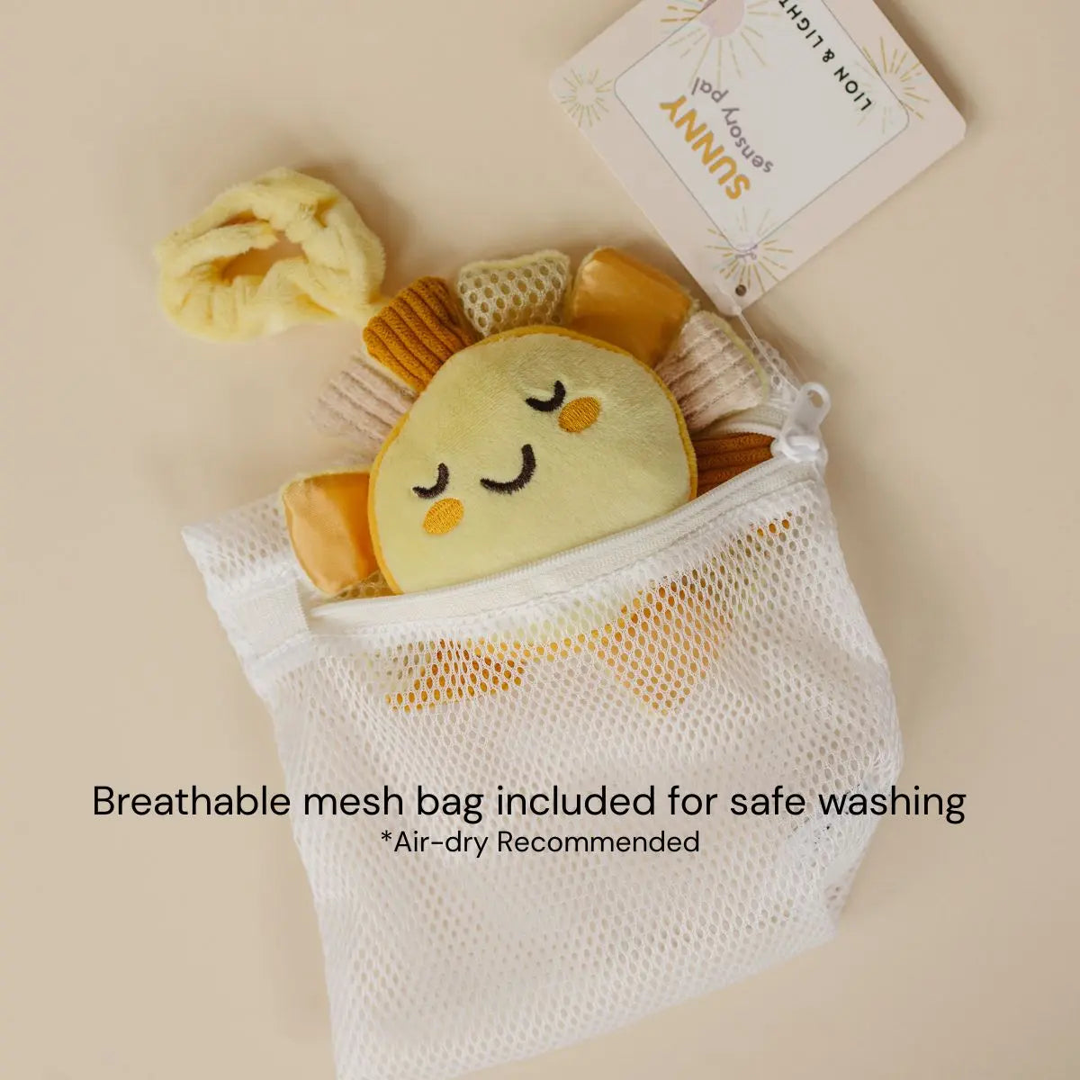 Sunny the Sensory Pal – Crinkle Toy & Plush Bag Charm