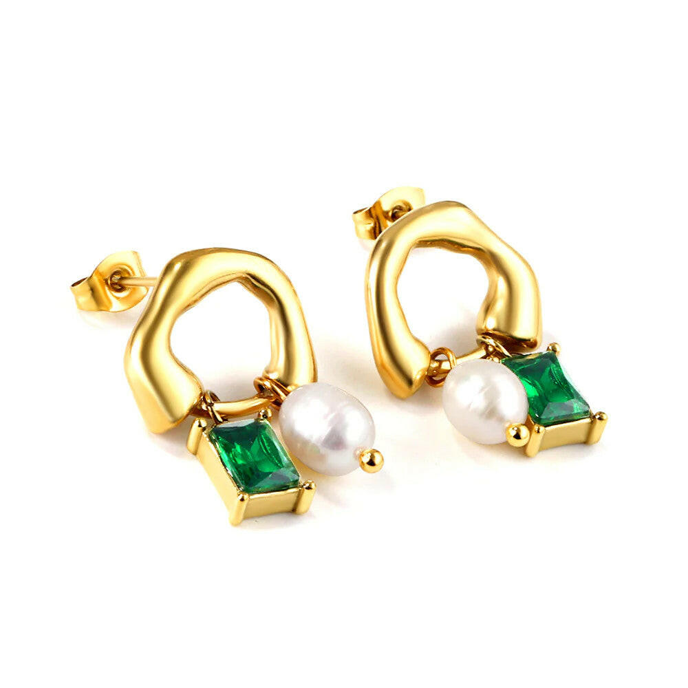 Basil Gold Stud Earrings