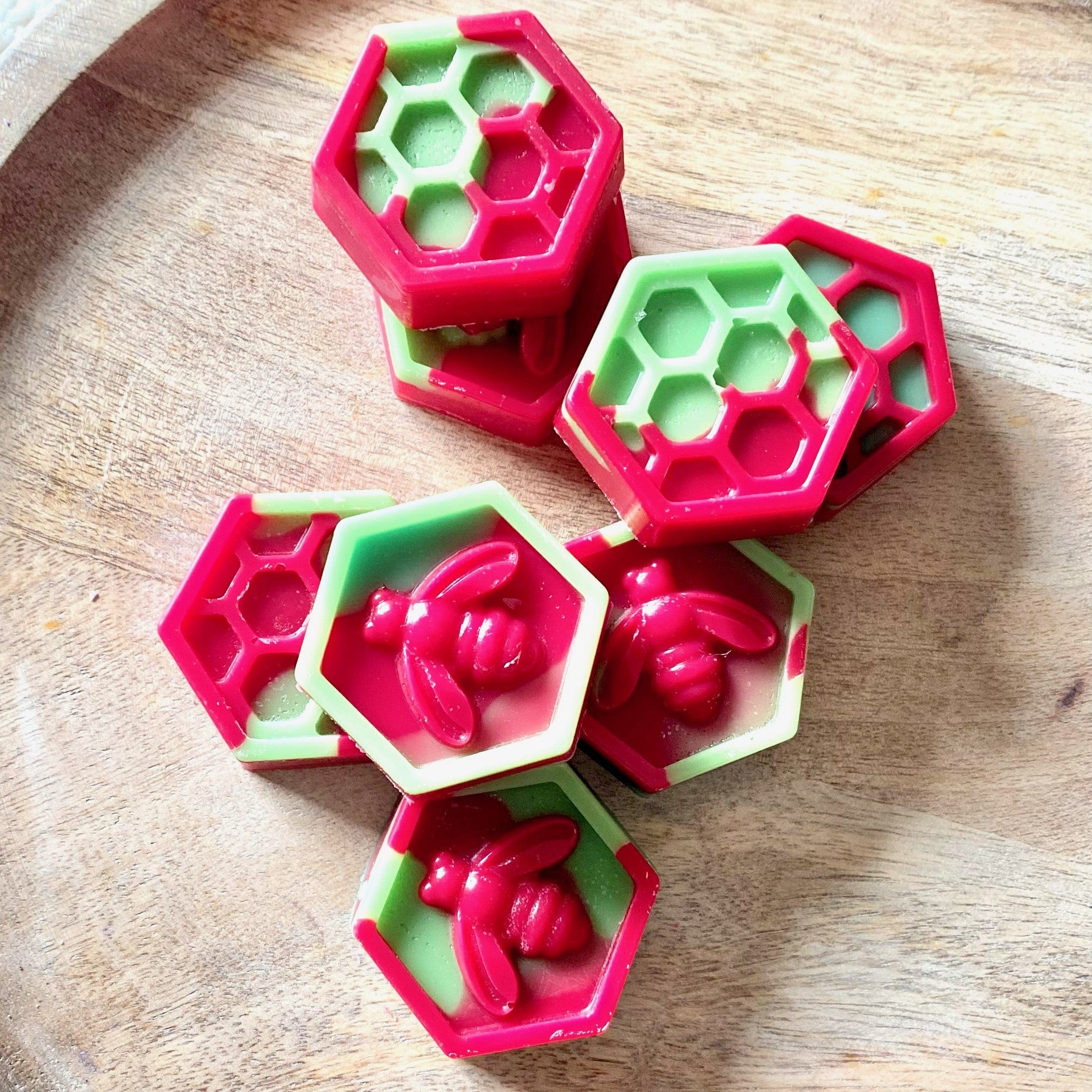Handmade Strawberry Bliss Honeycomb Wax Melts | Set of 6 | Summer Scent