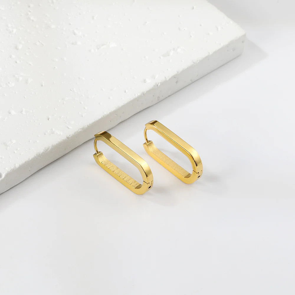 Azura Geometric Gold Hoop Earrings