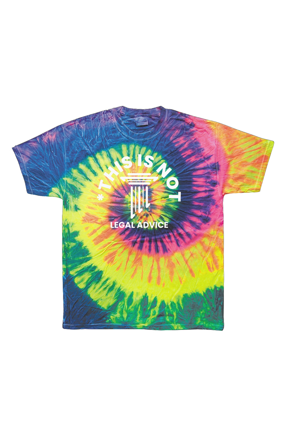This is not legal advice Tie Dye Neon Rainbow Adult Tee