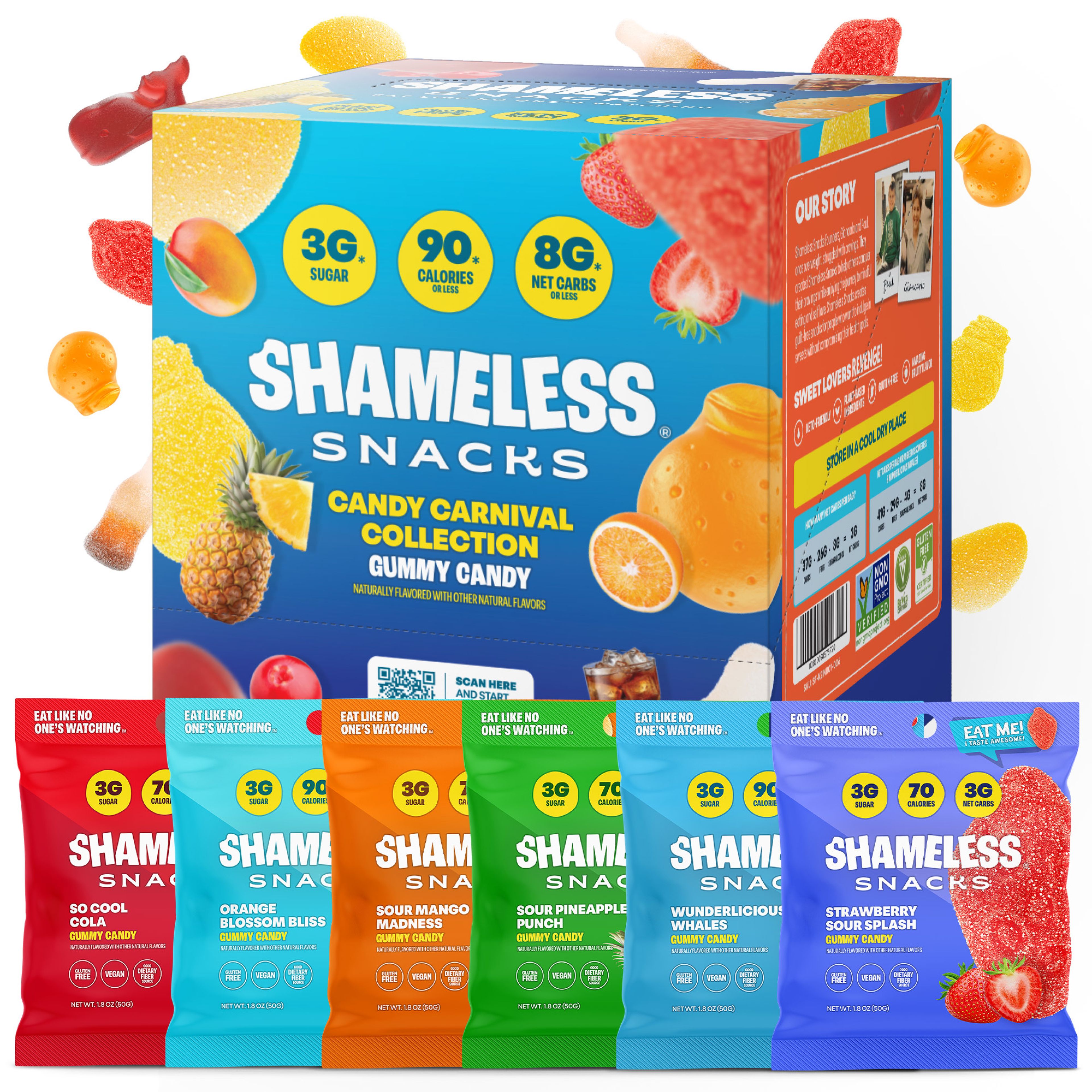 Shameless Snacks - Candy Carnival Healthy Low Calorie Gluten Free Keto Gummies