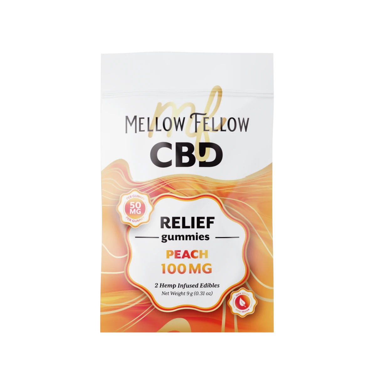 Relief CBD Gummies 100mg - Peach