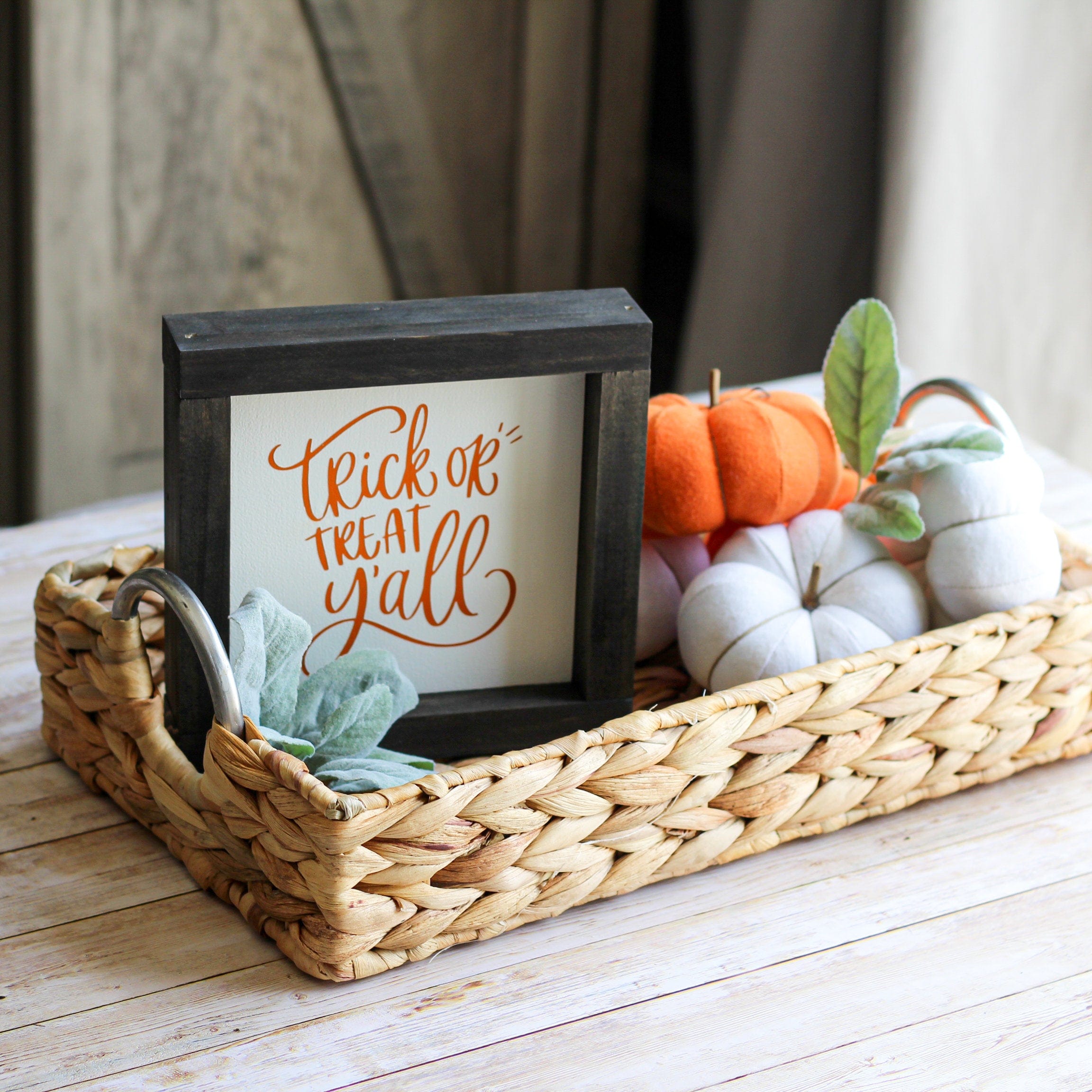 Trick Or Treat Y'all  Halloween Sign | Halloween Home Decor - Sign 7x7