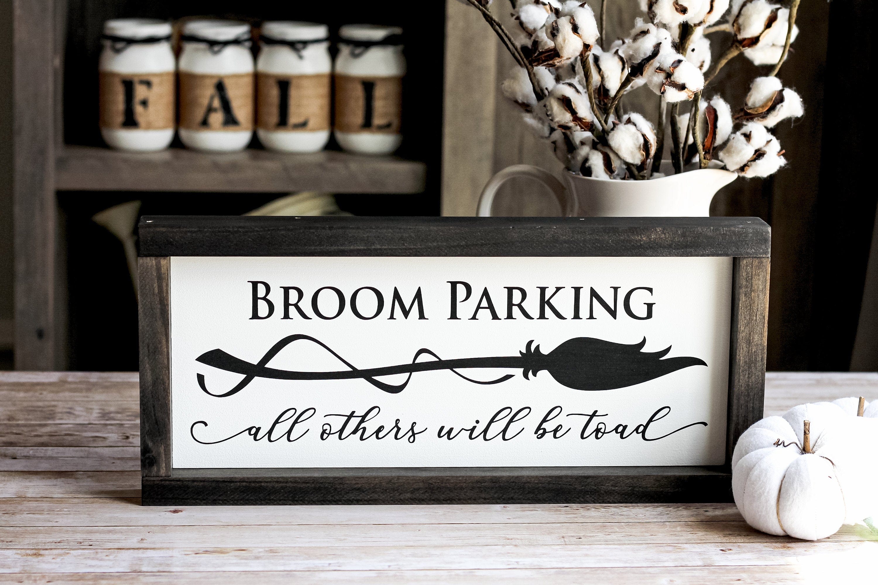 Halloween Decor | Broom Parking Sign | Spooky Wall Decor