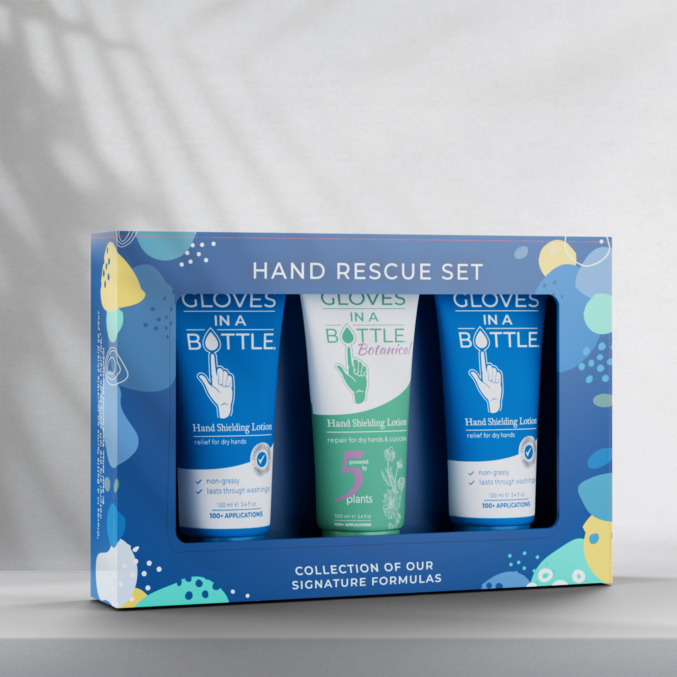 Gloves In A Bottle – Protects & Restores Dry Cracked Skin (3-Pack 3.4oz Tube Gift Set, Variety)